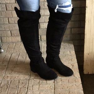 Black Faux Suede Boots